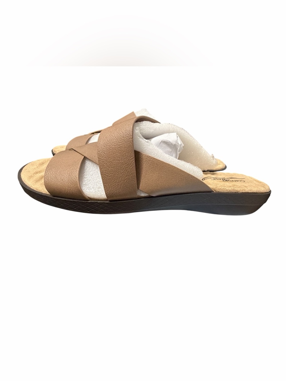 Easy Street Gulf Comfort Wave Women’s Size 12 Brown Thong Slide Sandals NIB